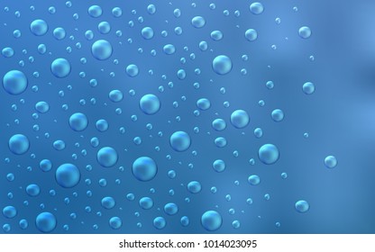 Light BLUE vector pattern with spheres. Blurred decorative design in abstract style with bubbles. Pattern can be used as texture of water, rain drops.
