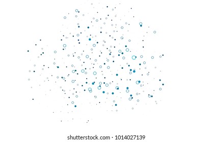 Light BLUE vector  pattern with spheres. Glitter abstract illustration with blurred drops of rain. Completely new template for your brand book.