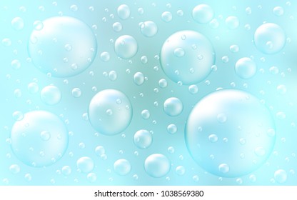 Light BLUE vector pattern with spheres. Modern abstract illustration with colorful water drops. Pattern can be used as texture of water, rain drops.