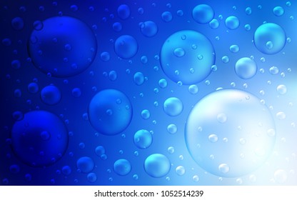 Light BLUE vector pattern with spheres. Glitter abstract illustration with blurred drops of rain. New design for ad, poster, banner of your website.