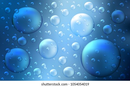 Light BLUE vector pattern with spheres. Blurred bubbles on abstract background with colorful gradient. The pattern can be used for aqua ad, booklets.