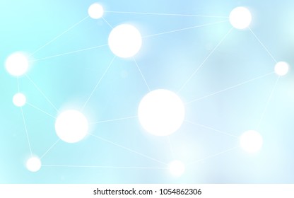 Light BLUE vector pattern with spheres, triangles. Modern abstract colorful illustration with spheres and lines. Beautiful design for your business advert.