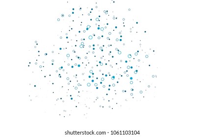 Light BLUE vector  pattern with spheres. Illustration with set of shining colorful abstract circles. Completely new template for your brand book.