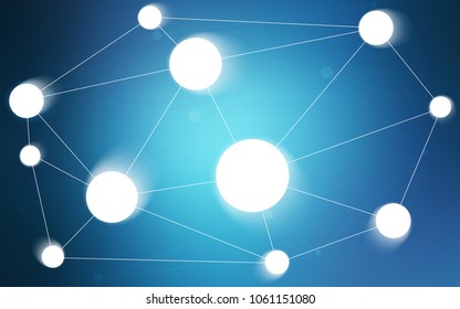 Light BLUE vector pattern with spheres, triangles. Colorful illustration with circles and lines in futuristic style. Pattern can be used for beautiful websites.