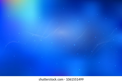Light BLUE vector pattern with spheres. Glitter abstract illustration with blurred drops of rain. The pattern can be used for aqua ad, booklets.