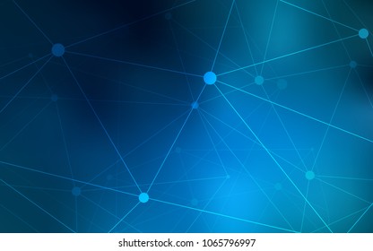 Light BLUE vector pattern with spheres, triangles. Decorative design in abstract style with triangle structure. Beautiful design for your business advert.