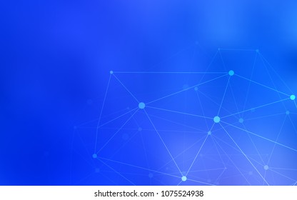 Light BLUE vector pattern with spheres, triangles. Abstract illustration with colorful discs and triangles. Pattern can be used for beautiful websites.