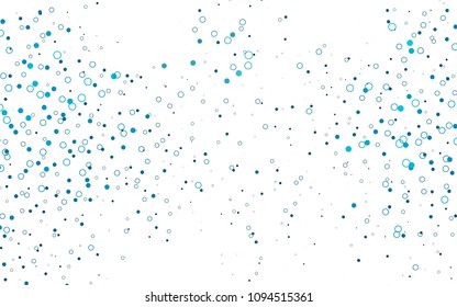 Light BLUE vector  pattern with spheres. Abstract illustration with colored bubbles in nature style. Pattern can be used as texture of water, rain drops.
