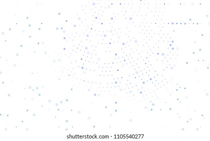 Light BLUE vector  pattern with spheres. Illustration with set of shining colorful abstract circles. Beautiful design for your business natural advert.
