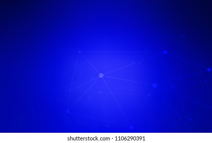 Light BLUE vector pattern with spheres, triangles. Glitter abstract illustration with connection of triangle structure. Pattern can be used for ads, leaflets.