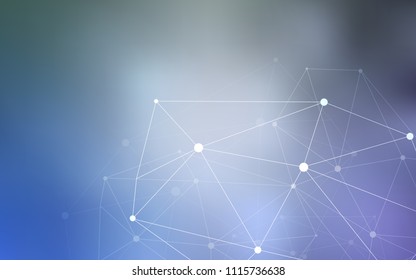 Light BLUE vector pattern with spheres, triangles. Abstract illustration with colorful discs and triangles. Pattern can be used for futuristic ad, booklets.