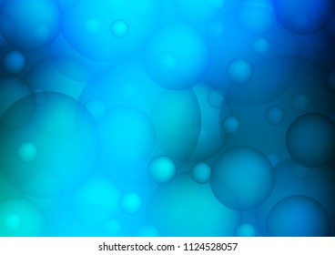 Light BLUE vector pattern with spheres. Modern abstract illustration with colorful water drops. Pattern can be used as texture of water, rain drops.