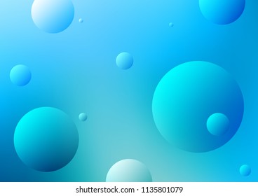 Light BLUE vector pattern with spheres. Modern abstract illustration with colorful water drops. Pattern can be used as texture of water, rain drops.