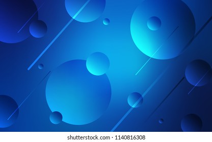 Light BLUE vector pattern with spheres. Illustration with set of shining colorful abstract circles. Pattern can be used as texture of wallpapers.