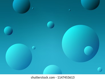 Light BLUE vector pattern with spheres. Glitter abstract illustration with blurred drops of rain. Beautiful design for your business natural advert.