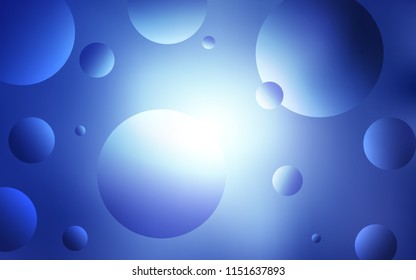 Light BLUE vector pattern with spheres. Illustration with set of shining colorful abstract circles. Pattern can be used for beautiful websites.