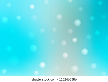 Light BLUE vector pattern with spheres. Illustration with set of shining colorful abstract circles. Beautiful design for your business natural advert.
