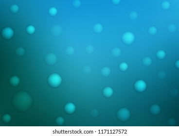 Light BLUE vector pattern with spheres. Abstract illustration with colored bubbles in nature style. Beautiful design for your business natural advert.