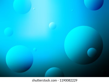 Light BLUE vector pattern with spheres. Modern abstract illustration with colorful water drops. Completely new template for your brand book.