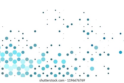Light BLUE vector pattern with spheres. Abstract illustration with colored bubbles in nature style. Design for business adverts.