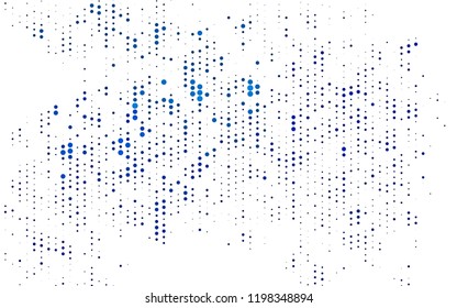 Light BLUE vector pattern with spheres. Blurred bubbles on abstract background with colorful gradient. Design for business adverts.