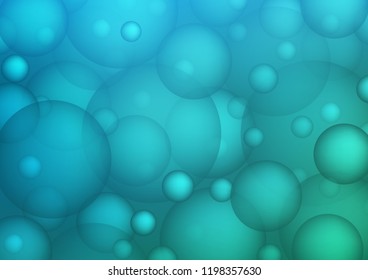 Light BLUE vector pattern with spheres. Blurred decorative design in abstract style with bubbles. Completely new template for your brand book.