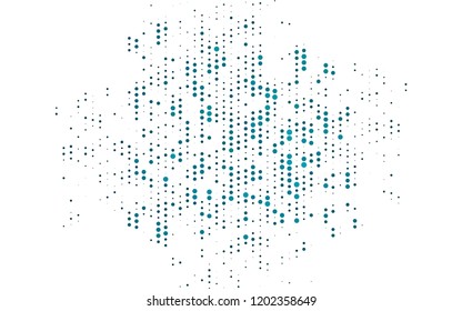 Light BLUE vector pattern with spheres. Illustration with set of shining colorful abstract circles. Pattern of water, rain drops.