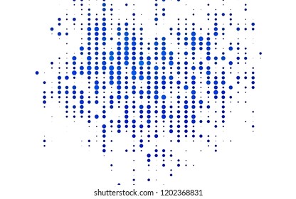 Light BLUE vector pattern with spheres. Illustration with set of shining colorful abstract circles. Pattern of water, rain drops.