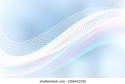 Light BLUE vector pattern with spheres, triangles. Abstract illustration with colorful discs and triangles. Design for poster, banner of websites.