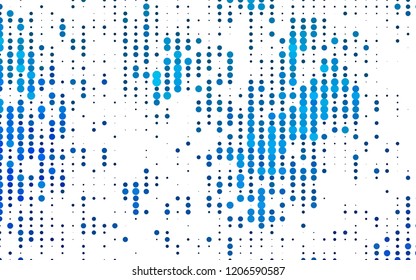 Light BLUE vector pattern with spheres. Blurred bubbles on abstract background with colorful gradient. Pattern of water, rain drops.