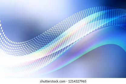 Light BLUE vector pattern with spheres, triangles. Abstract illustration with colorful discs and triangles. Pattern for futuristic ad, booklets.