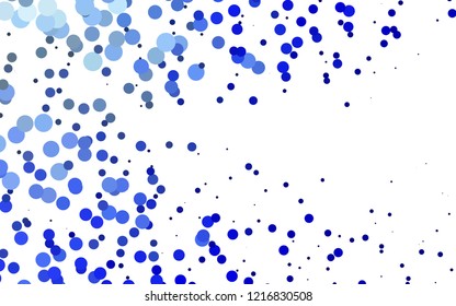 Light BLUE vector pattern with spheres. Colorful illustration with blurred circles in nature style. Pattern for beautiful websites.