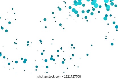 Light BLUE vector pattern with spheres. Glitter abstract illustration with blurred drops of rain. Design for business adverts.