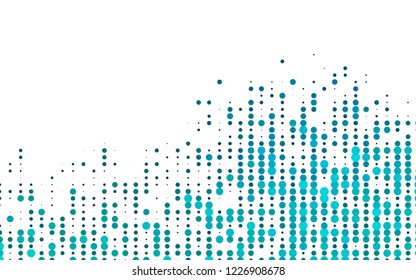 Light BLUE vector pattern with spheres. Illustration with set of shining colorful abstract circles. Pattern of water, rain drops.