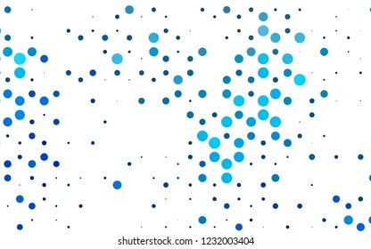Light BLUE vector pattern with spheres. Blurred bubbles on abstract background with colorful gradient. Design for business adverts.