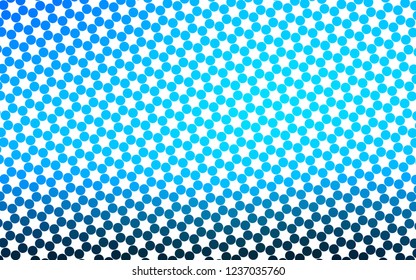 Light BLUE vector pattern with spheres. Illustration with set of shining colorful abstract circles. Pattern for beautiful websites.