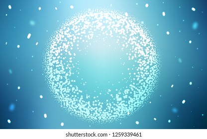 Light BLUE vector pattern with spheres. Illustration with set of shining colorful abstract circles. Design for your business advert.