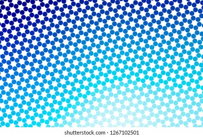 Light BLUE vector pattern with spheres. Illustration with set of shining colorful abstract circles. Template for your brand book.