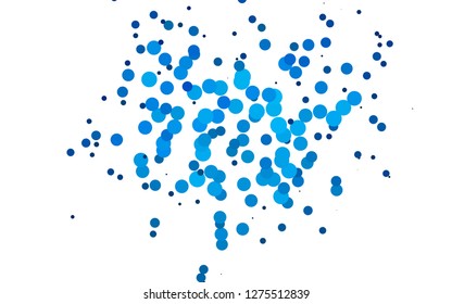 Light BLUE vector pattern with spheres. Illustration with set of shining colorful abstract circles. Design for business adverts.