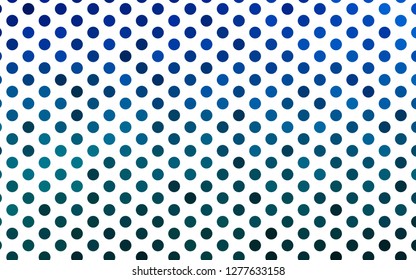 Light BLUE vector pattern with spheres. Glitter abstract illustration with blurred drops of rain. Design for business adverts.