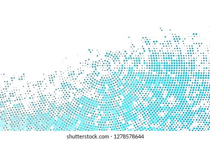 Light BLUE vector pattern with spheres. Glitter abstract illustration with blurred drops of rain. Template for your brand book.