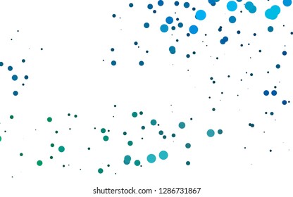Light BLUE vector pattern with spheres. Abstract illustration with colored bubbles in nature style. Pattern for ads, booklets.