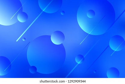 Light BLUE vector pattern with spheres. Illustration with set of shining colorful abstract circles. Completely new template for your brand book.