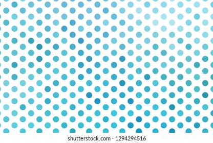 Light BLUE vector pattern with spheres. Glitter abstract illustration with blurred drops of rain. Pattern for ads, booklets.