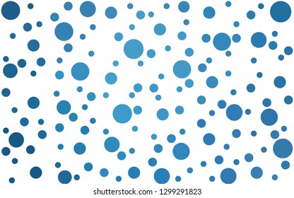 Light BLUE vector  pattern with spheres. Glitter abstract illustration with blurred drops of rain. Pattern for textures of wallpapers.