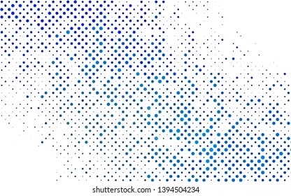 Light BLUE vector pattern with spheres. Blurred bubbles on abstract background with colorful gradient. Pattern of water, rain drops.