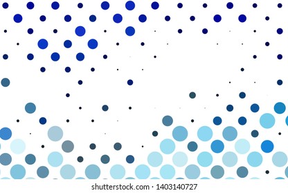 Light BLUE vector pattern with spheres. Blurred bubbles on abstract background with colorful gradient. Template for your brand book.