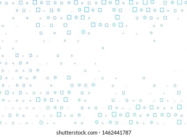 Light BLUE vector pattern with spheres, squares. Colorful illustration with circles, squares in nature style. Design for business adverts.