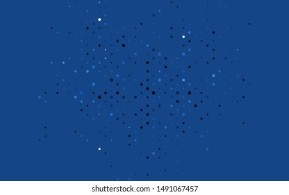 Light BLUE vector pattern with spheres. Glitter abstract illustration with blurred drops of rain. Design for posters, banners.