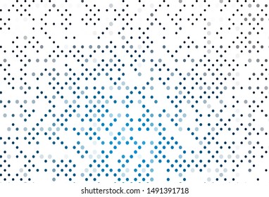 Light BLUE vector pattern with spheres. Glitter abstract illustration with blurred drops of rain. Pattern for ads, leaflets.